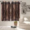 Curtain Window Treatment 150x166cm Waterproof Blackout Drapes Home Decor 2 Panels Rustic Wooden Barn Door Farmhouse Efficient