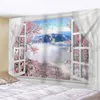 Tapisseries tapisserie belle fenêtre paysage chambre décor décoration de la maison mur fond suspendu tissu 230714