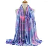 Foulards Mode Mercerisé Coton Modal Écharpe Châle Étole Femmes Europe Amérique Rétro Style Ethnique Tie Dye Hijab Wraps Lady