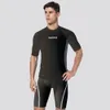 Wetsuits Drysuits Men's Shortsleeved Split Swimsuit Sunscreen Quickdrying Beach Surfing Sufing Water Sports Snorkling Swimming 230713