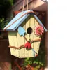 Garden Decorations Outdoor Solid Wood Metal Simulation Wall Haning Bird Nest Courtyard Villa Furnishings Crafts Garden Balcony Ornaments Decoration L230714