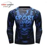 Men's T Shirts Men Tshirts Running Fitness Bodybuilding Skinny Workout Cycling Breathable Tights T-Shirts Quick Dry Animal Printed