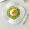 プレートシンプルな白い不規則なプレート朝食パスタセラミック型波デザートフルーツホーム食器