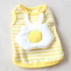 Dog Apparel Cute Spring Pet Clothes Style Striped Poached Egg Vest Costumes For Small Dogs