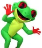 Costume de mascotte de grenouille nouvellement verte sur mesure