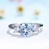 Kuololit Stock Clearance Morganite Gemstone Rings for Women 925 Sterling Silver Ring Wedding Engagement Fine Jewelry L230704