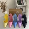 Dress Shoes High Heels Women 2023 Autumn Stiletto Pumps Casual Pointed Toe Slingback Woman Pink Heeld Sandals Fashion Party