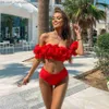 Women's Swimwear Lorylei summer red sexy bikini suit tassel bikini beach pool 2023 swimsuit women's Sling swimsuit bikini B497 Z230717