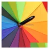 Parasol kreatywny długi uchwyt Colorf Rainbow Trwałość półmatyczna deszczowa wiatroodporna kobiety duże parasol DH0992 Drop dostawa do domu dhkye