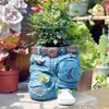 Jardinières Pots Beau Pot De Fleurs Résine DIY Élégant Vêtements Pantalon Résine Pot De Fleur Pot De Fleurs Sculpture Décoration De Jardin L230714