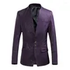 Trajes de hombre coreano otoño hombres Blazers moda impreso solo botón Casual traje chaqueta delgada ropa de calle ropa social esmoquin de boda