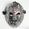 Party Masks Retro Jason Mask Horror Funny Fl Face Bronze Halloween Cosplay Costume Masquerade Scary Hockey Supplies DBC Drop Deliver Dh4Zg