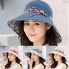Chapeaux à bord large femmes chapeau pliable soleil mode réversible d'été réversible coton