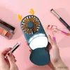 Electric Fans Portable Fan USB Rechargeable Hand Fans For Women Three Wind Speed And Night light Travel Make-up Mini Fan