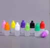 100 pcs/lot 3 ml 110 oz flacons compte-gouttes en plastique à l'épreuve des enfants bouchons de sécurité conseils résistance E vapeur Cig liquide 3 ml JL1566