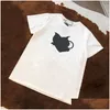 Camisetas Masculinas Animal Print Masculinas e Femininas de Manga Curta T-shirt de Verão Moda Simples Preto Branco Top T Casual Ao Ar Livre Solto Cl Dhref