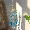 Garden Decorations Crystal Wind Chimes Metal Hängande prismor Lätt Chaser Catcher Ornament Window Pendant Home Garden Car Room Decor Chandelier L230714