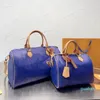 2023-Speedy Duffle Bag Top Handle Pill Bag Designer Stora kvinnors Boston Bag med Nano Monograms präglad läderväskan 40 cm/25 cm