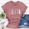 女性用Tシャツクリスマスツリー女性のためのヴィンテージかわいいTシャツ美学のホリデーティー