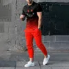 Herren-Trainingsanzüge, Anzug, 2-teiliges Set, Jogger-Outfit, 3D-gedruckt, Qeen Sommer, lustig, kurzärmelig, T-Shirt, lange Hosen, Herrenbekleidung