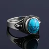 Anéis de noivado de prata esterlina 925 natural turquesa para mulheres e homens vintage joias finas venda imperdível anel de festa presente L230704