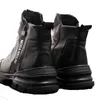 Herren-Schuh aus weichem Leder, 2022, Winter, Schwarz, Weiß, warmer Plüsch, Stiefeletten für Herren, P20d50FT3375030