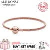 New100% 925 Sterling Silver Pan Bracelet para mulheres Fit Fit Design Charms Bangle DIY Jóias de alta qualidade