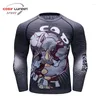 Men's T Shirts Men Tshirts Running Fitness Bodybuilding Skinny Workout Cycling Breathable Tights T-Shirts Quick Dry Animal Printed