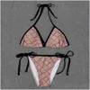 Costumi da bagno da donna Bikini firmati Bikini da donna in due pezzi con costumi da bagno in cristallo Crystal Summer Beach Costumi da bagno di lusso a tre punti Dha5I