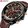 Mannen Horloges Topmerk CURREN Luxe Lederen Band Sport Quartz Chronograaf Militaire Horloge Mannen Klok Waterdicht Relogio Masculino332e