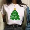 Damen-T-Shirts, weiblich, Kawaii, lockeres Top, hochwertiges modales weißes Damen-Kurzarm-Damen-T-Shirt mit Weihnachtsschneeflocken-Grafikdruck