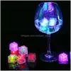 Autres produits de bar Lumières LED en plastique Polychrome Flash Party Light Glowing Ice Cubes Clignotant Clignotant Décoration Club Mariage Dbc V Dhxr4