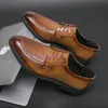 Business Men Formal Shoes Lace Up Plus Size 38-46 Dress Shoes For Man mode Split Leather Footwear