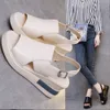 GAI Tjocksoled Wedge Sandals Women Summer High-Heeled Fish Mouth Women's Soft Leather High Platform Shoes Slippers 230713