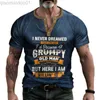 Herr t-shirts 2023 Spring Summer Fashion Letter Print T Shirts Män avslappnad kort ärm knäppt V Neck Loose Tee For Mens Clothes Leisure Tops L230713