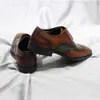 Stile italiano 2293 uomini a wingtip oxfords genuina in pelle maschio allacciata sugli ufficio fatti a mano per uomini