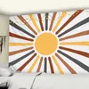 Tapeçarias Boho Sun Painting Tapeçaria Pendurado na Parede Ins Arte Minimalista Hippie Tapiz Bruxaria Psicodélica Menina Decoração do Quarto R230713