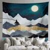 Tapisseries Mountain and Sea Scenery Tapestry Nepal Sunset Landskap Tapestry Dormitory Decoration Living Room Bedroom Bedside Wall Decoration R230713