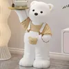 Oggetti decorativi Figurine Creative Cute Bear Statue Grande vassoio da pavimento Ornamenti per la conservazione Figurine per interni Nordic Home Decor Tavolino 230714