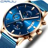 Mens Watch Crrju Top Brand Luxury Стильные модные наручные часы для мужчин Полный стальный водонепроницаемый дата Quartz Watches Relogio Masculino197i