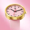 Dameshorloges BERNY dameshorloge 38 mm avondmaal lichtgevende wijzerplaat quartz horloge saffier 5ATM waterdicht Miyota 2034 siliconen Girl Railway 230714