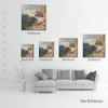 Claude Monet Canvas Art The Beach and The Falaise D Amont Handmade Oil Painting Impressionist Artwork Home Decor Modern