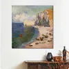 Claude Monet Canvas Art The Beach and The Falaise D Amont Handmade Oil Painting Impressionist Artwork Home Decor Modern