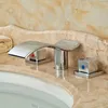 الحمام الحمام صنبور Vidric شكل الموجة الحديثة شلال حمام الحوض الصنبور