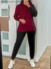 Pantaloni da donna a due pezzi Colorblock Tuta da donna Due 2 pezzi Completi Abiti autunnali Felpe con cappuccio Felpa Top e pantaloni Tuta Chic Tuta da donna Set T230714