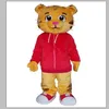 2019 Ny Daniel Tiger Mascot Costume för vuxna djur stora röda halloween karnevalsparti302a