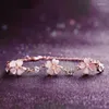 Strand 2023 Charm Flower Chain Bracelets&Bangles Rose Gold Bracelet For Women Jewellery Exquisite 3 Colors