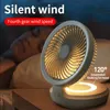 Electric Fans EDON New Wall-mounted Wireless Portable Fan 4000 MAh Super Long Standby Mute Foldable Fan With Night Light Shaking Head Mini Fan