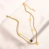 Anhänger-Halsketten Neueste 18 Karat vergoldete Luxusmarken-Designer-Anhänger-Halsketten Edelstahl-Buchstaben-Halsketten-Anhänger-Halskette Perlenkette Schmuckzubehör