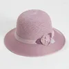 Berets Damen Panama Caps Hohl Atmungsaktive Eimer Kappe Frauen Sonnenschutz Hüte Sonne Breite Krempe Strohhut Sommer Outdoor Strand